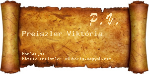 Preiszler Viktória névjegykártya